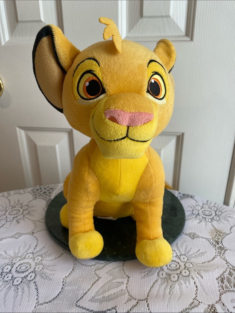 Disney Yellow Simba Plush Lion Cub with Pink Nose Cuddle and Play Time